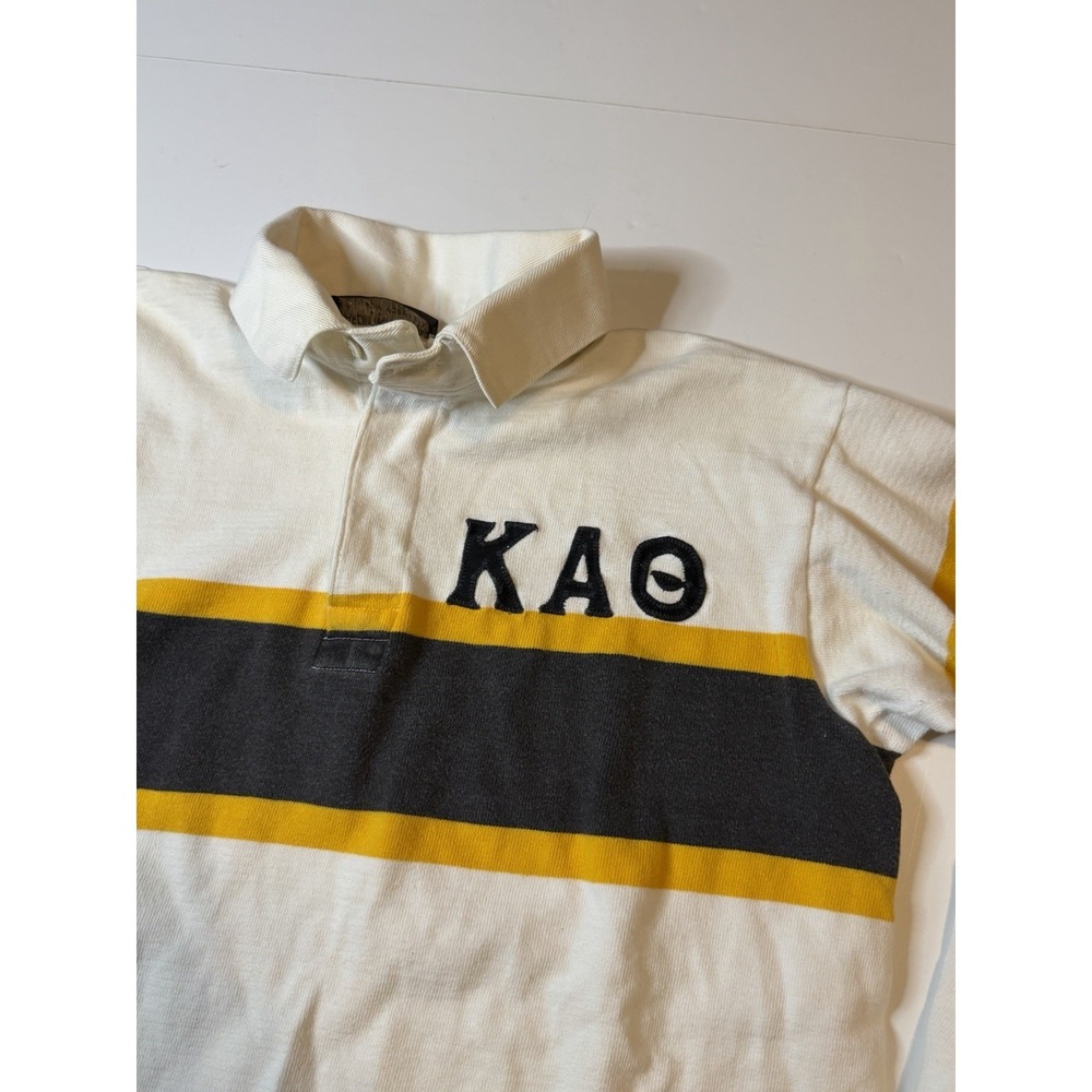 Vintage Kappa Alpha Theta Rugby Polo Shirt Fraternity Size Large - Picture 2 of 7